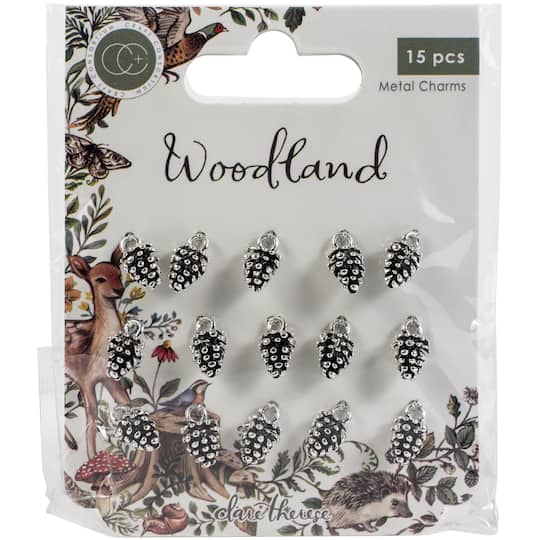 Craft Consortium Woodland Silver Pine Cone Metal Charms